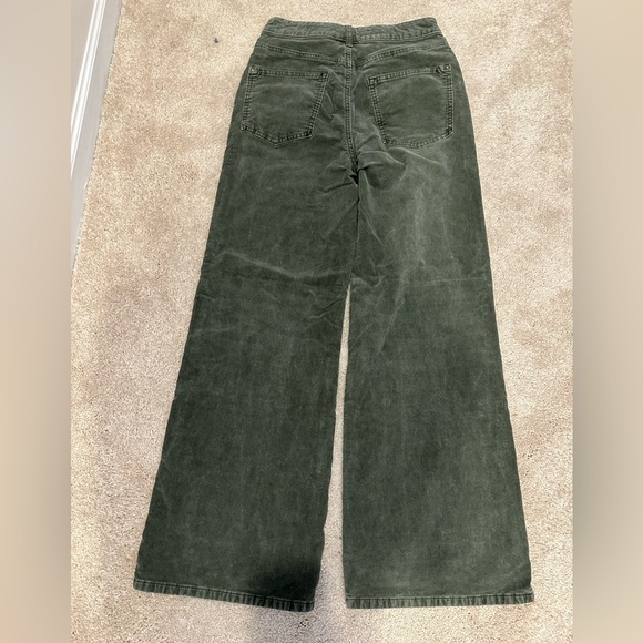 Anthropologie Pilcro the Annie Wide-Leg Corduroy Pants Size 27 - Green Utility - Picture 4 of 5